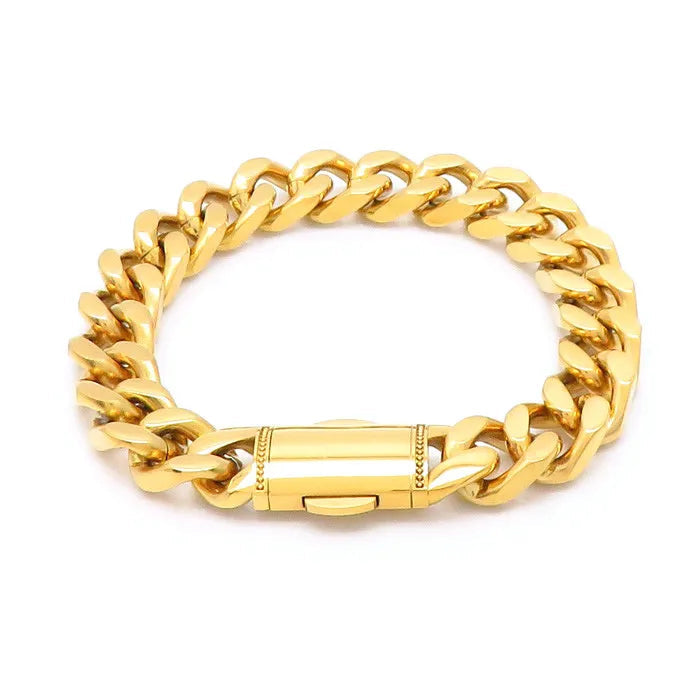 Men’s Classic cuban bracelet - 18k Gold Plated - 12mm