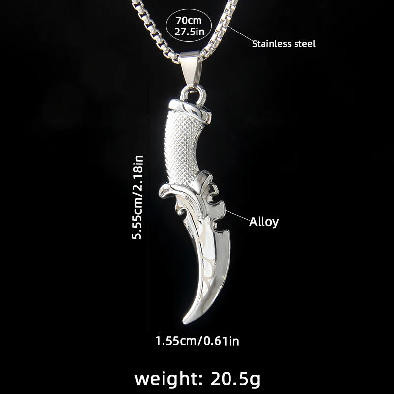 Retro Knife Pendant and Chain