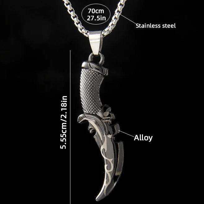 Retro Knife Pendant and Chain