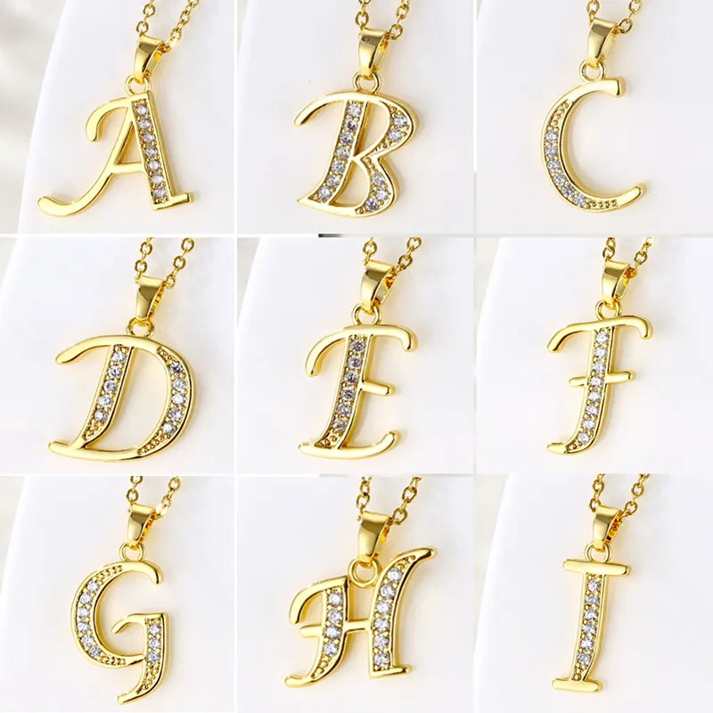 Titanium Alphaet Initial Pendant (18K Gold Plating)