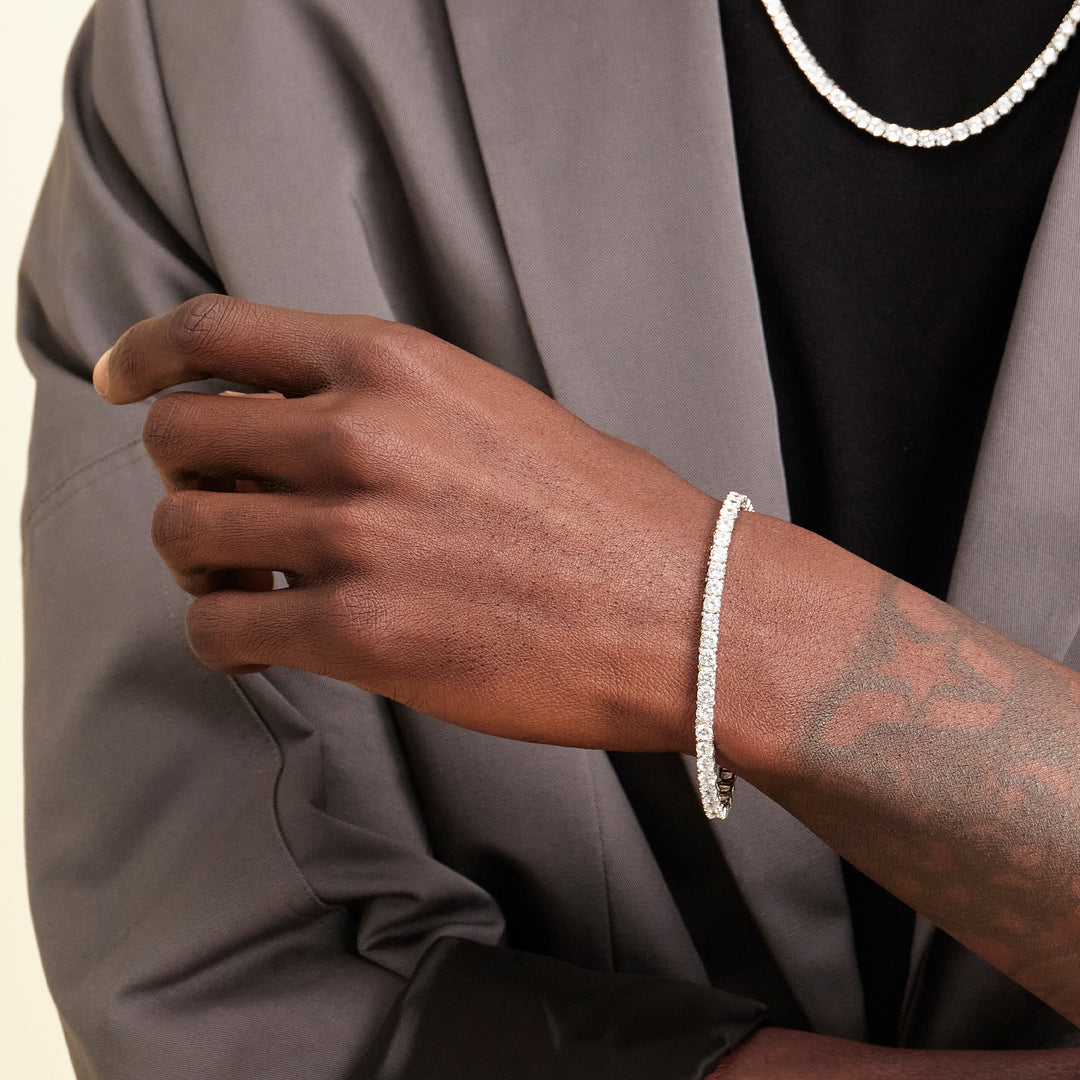 TENNIS CHAIN BRACELET (SILVER) - 4MM