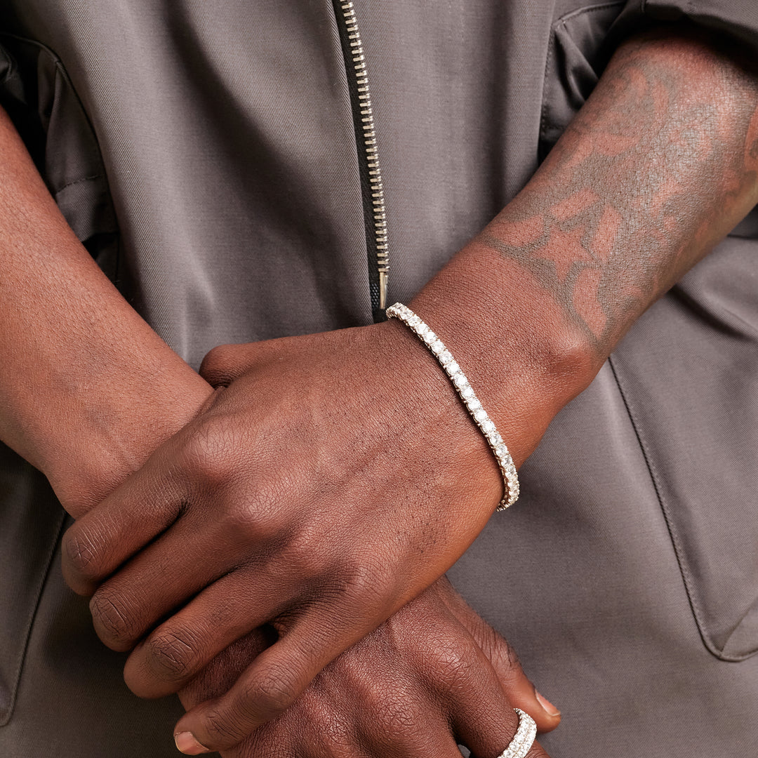 TENNIS CHAIN BRACELET (SILVER) - 4MM