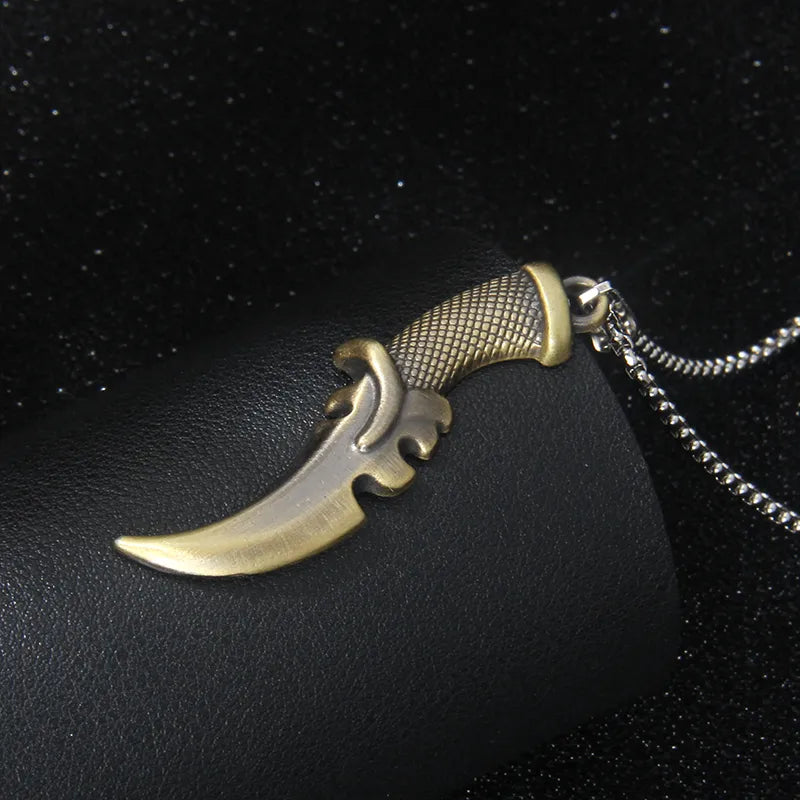 Retro Knife Pendant and Chain