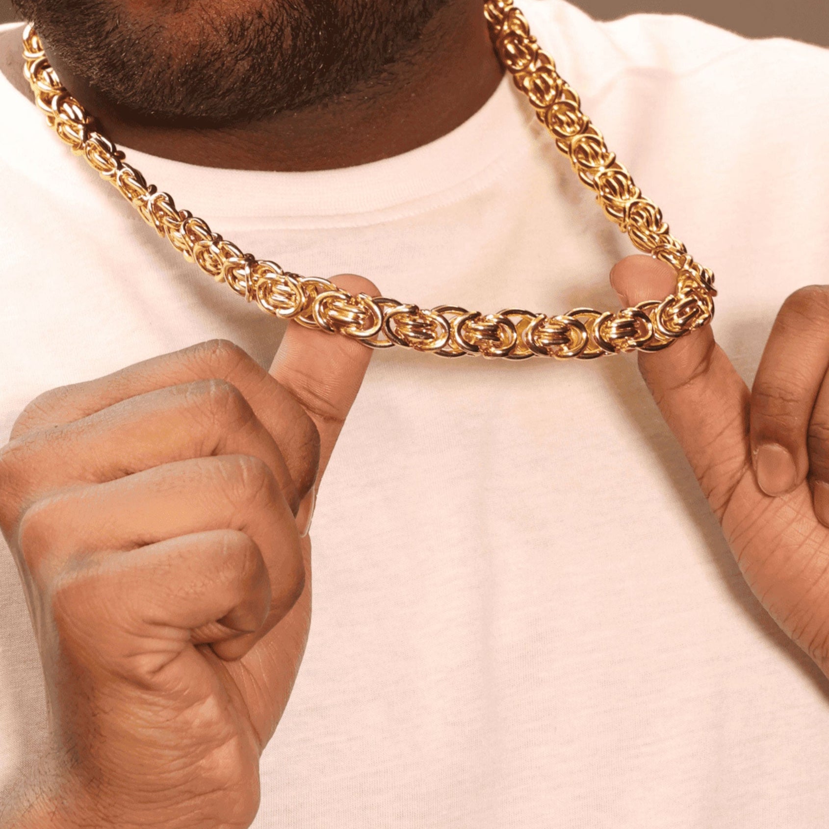 Link Chain (18K Gold Plating) - 12 MM