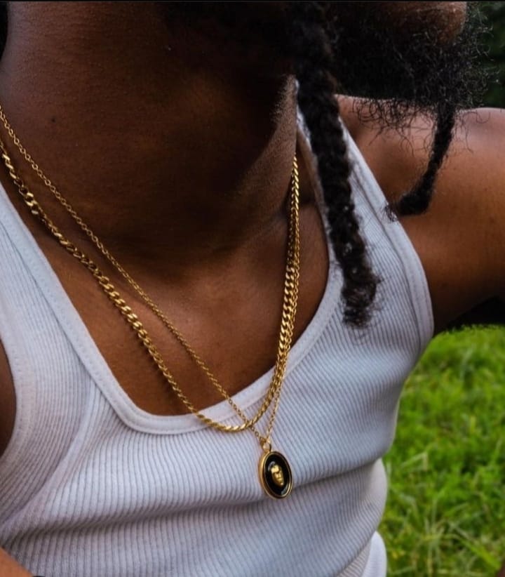 DROWNING (GOLD) PENDANT+ CHAIN - 18K Gold Plating