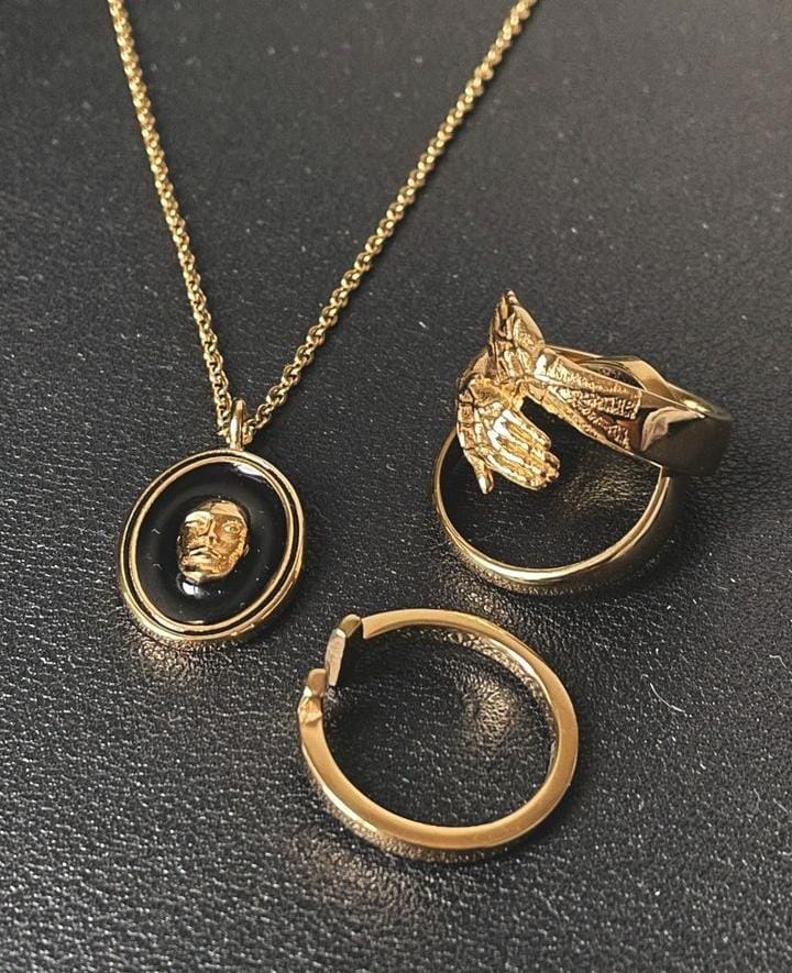 DROWNING (GOLD) PENDANT+ CHAIN - 18K Gold Plating