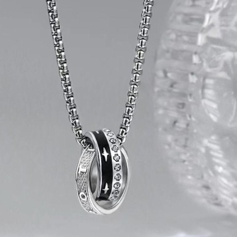 Double Ring Pendant + Chain