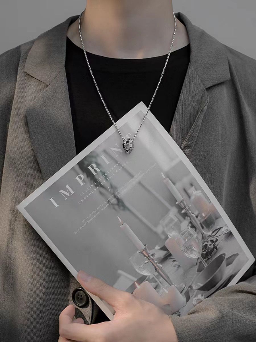 Double Ring Pendant + Chain