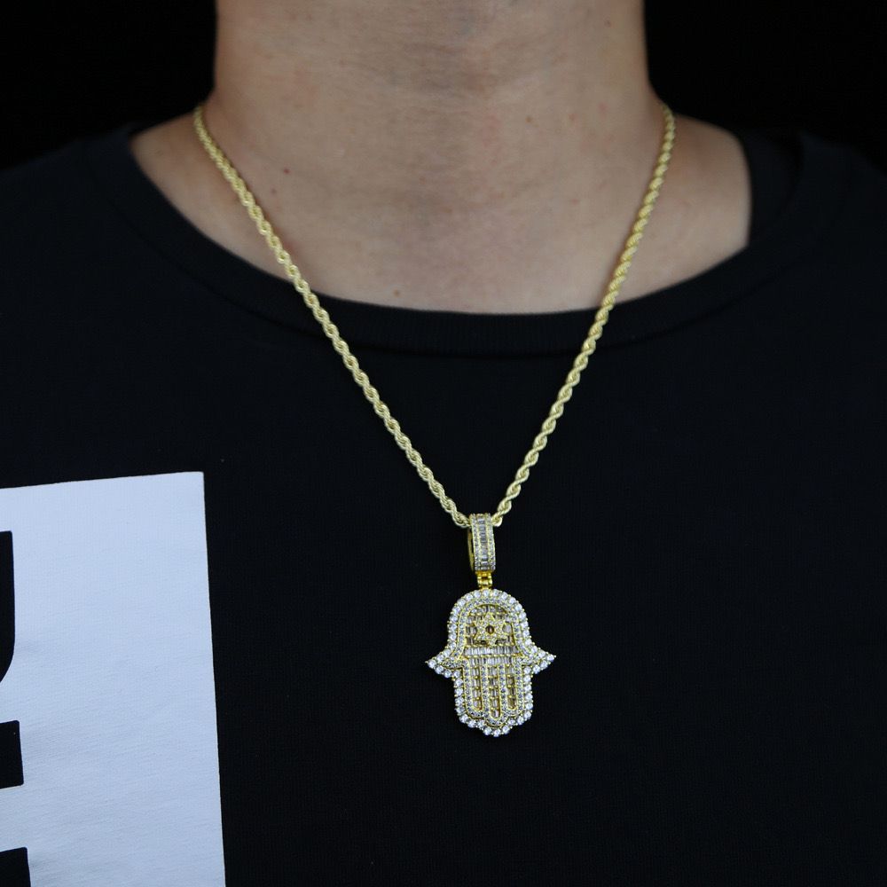 Zirconia Divine Hamsa ( Pendant + Chain )