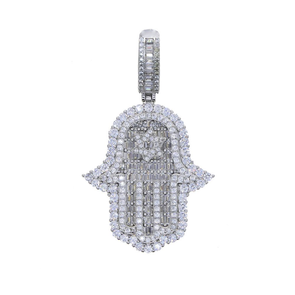 Zirconia Divine Hamsa ( Pendant + Chain )