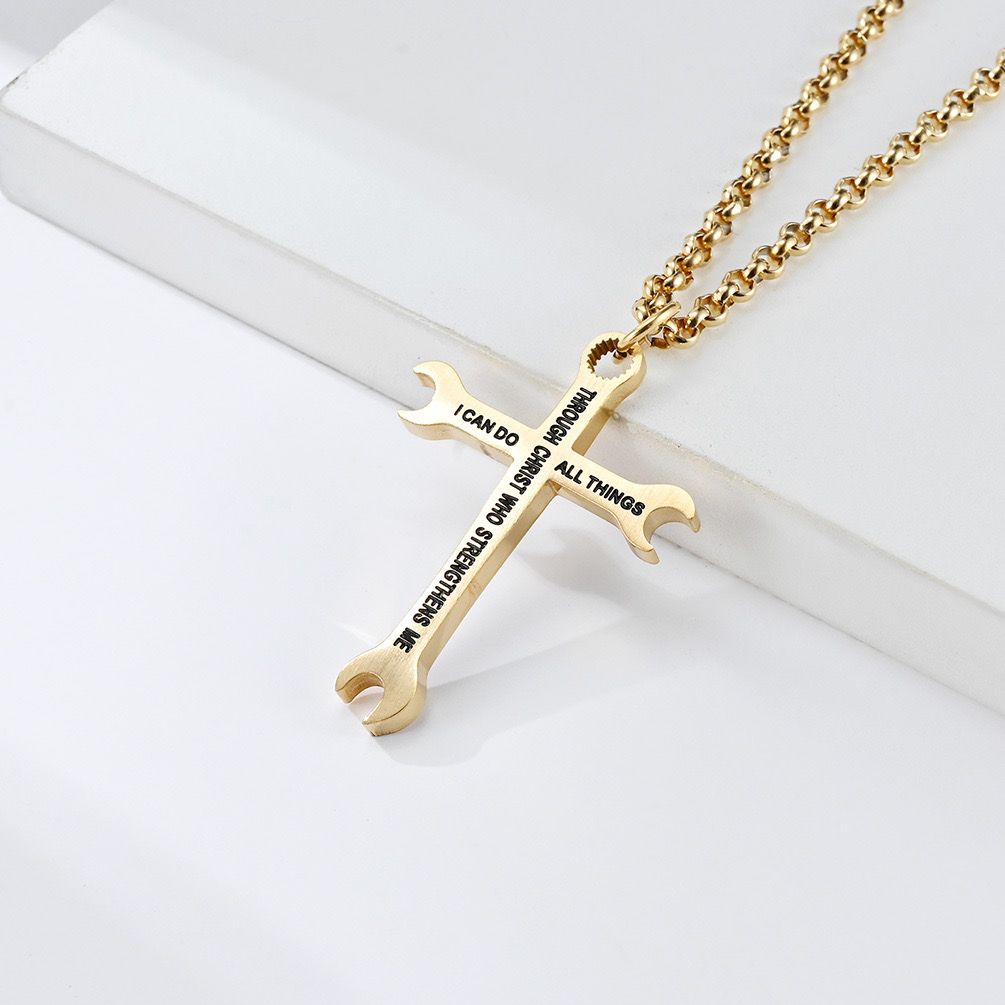 Titanium Cross Tool ( Pendant + Chain )
