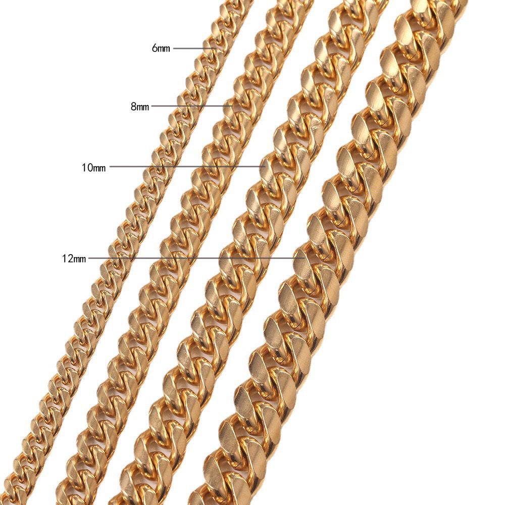 Cuban Gold Bracelet with Iced Lock - 18K Gold Plating