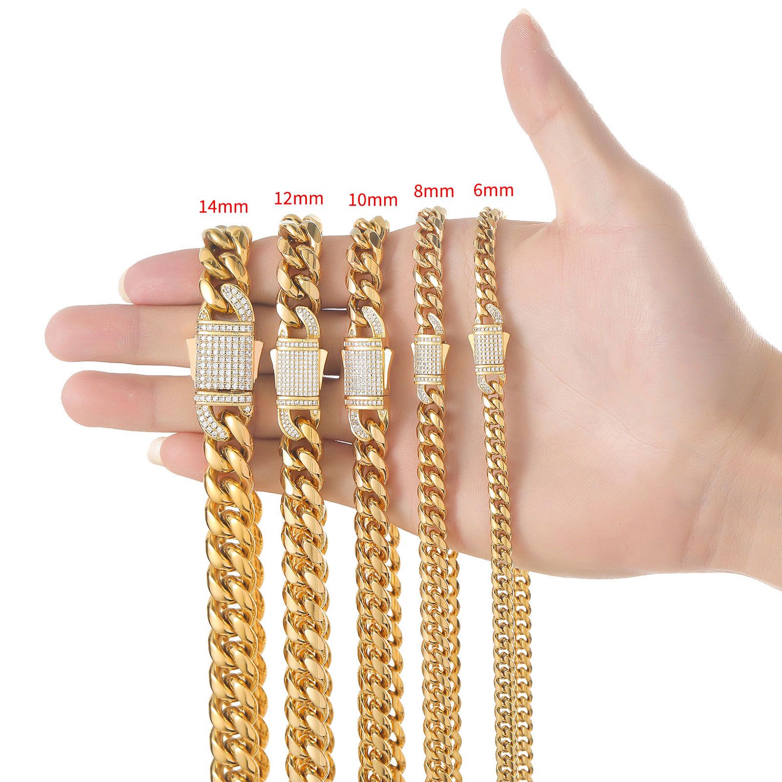 Cuban Gold Bracelet with Iced Lock - 18K Gold Plating