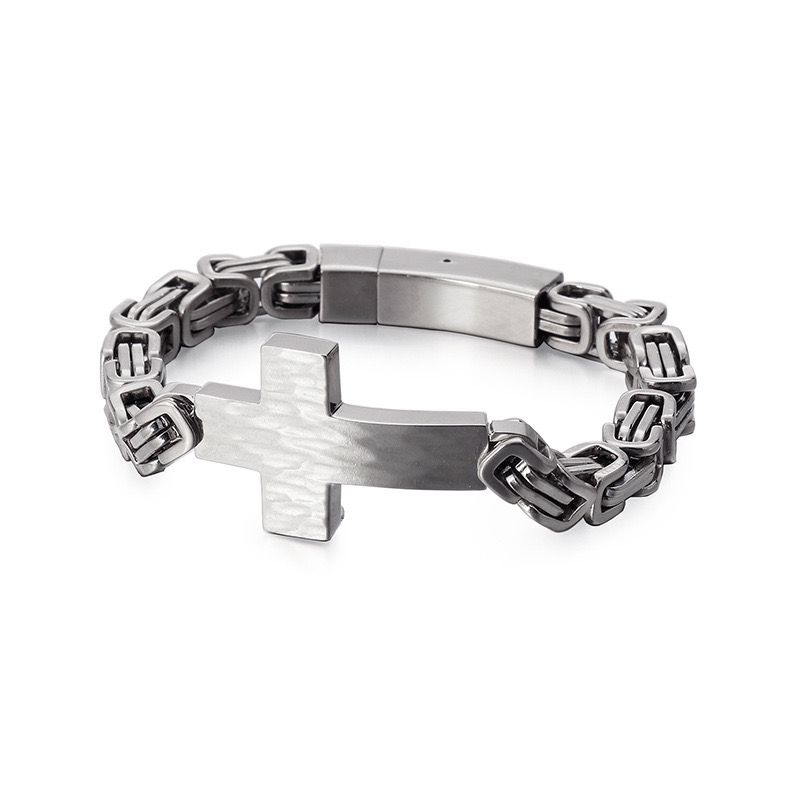 Titanium Cross Chain Bracelet