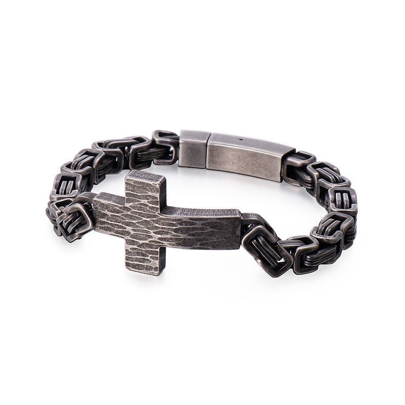 Titanium Cross Chain Bracelet