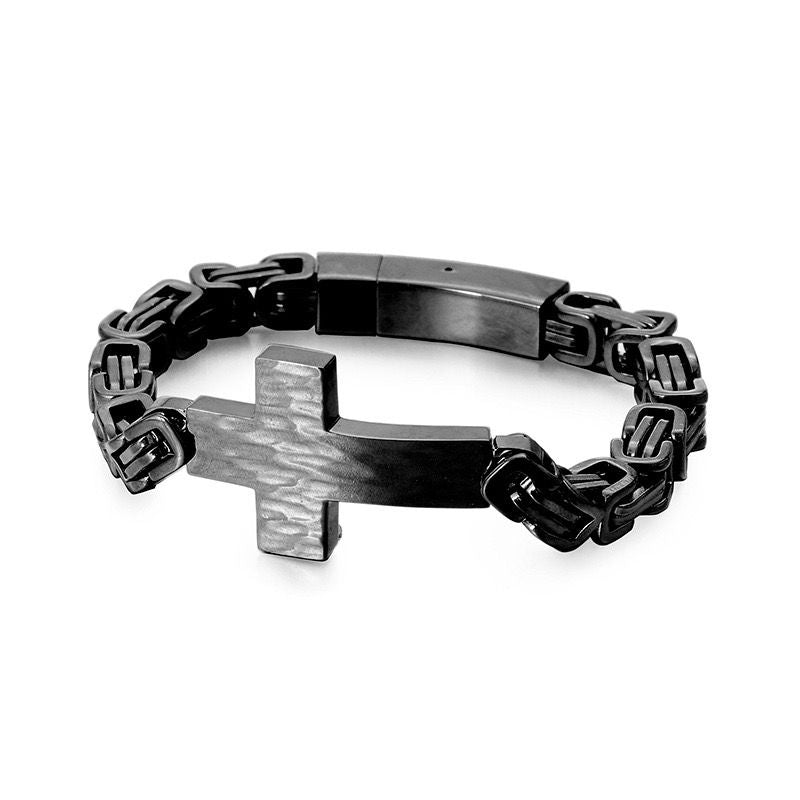 Titanium Cross Chain Bracelet