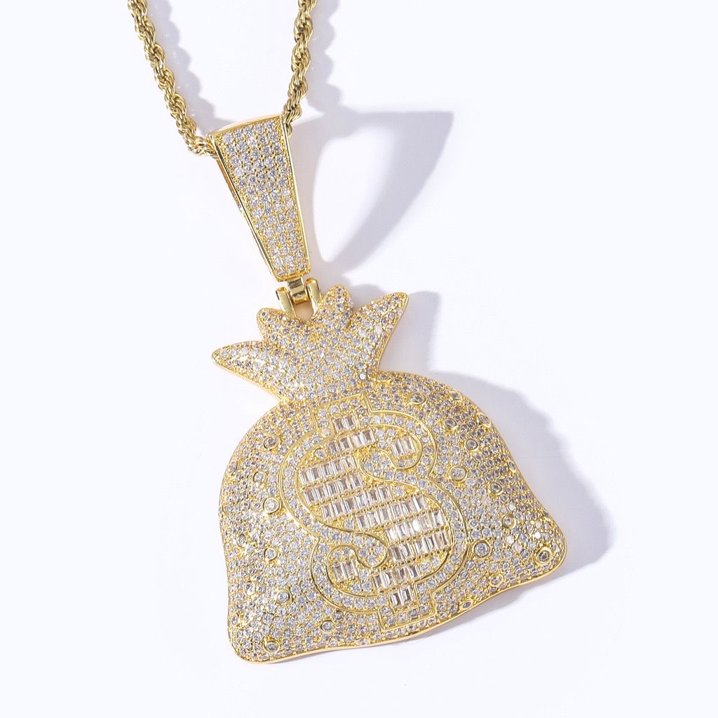 Ice Out Dollar Bag (Pendant + Chain)