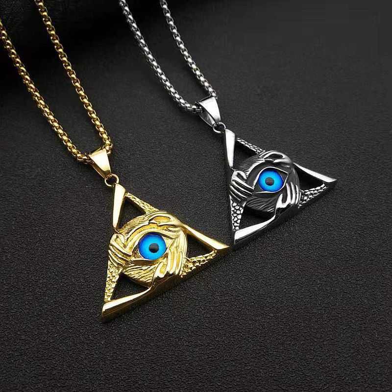 Triangle Eye (Pendant + Chain) - 14k Gold Plating