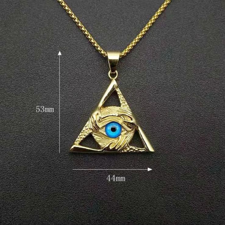 Triangle Eye (Pendant + Chain) - 14k Gold Plating