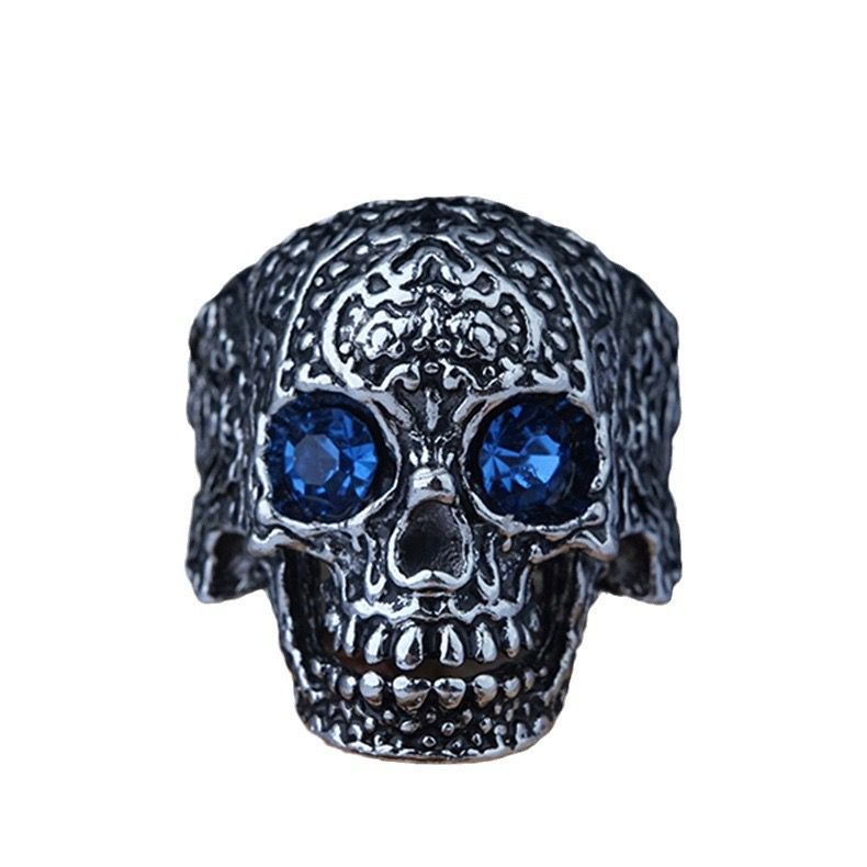 Diamond Eyed Skull Ring
