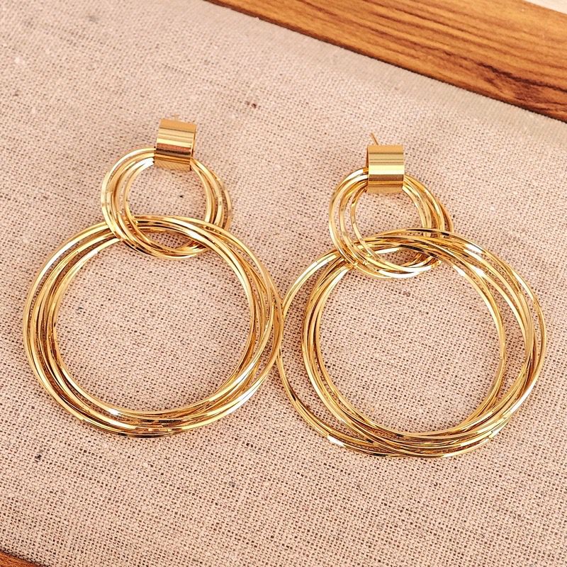 Stacked Rings Statement Earrings