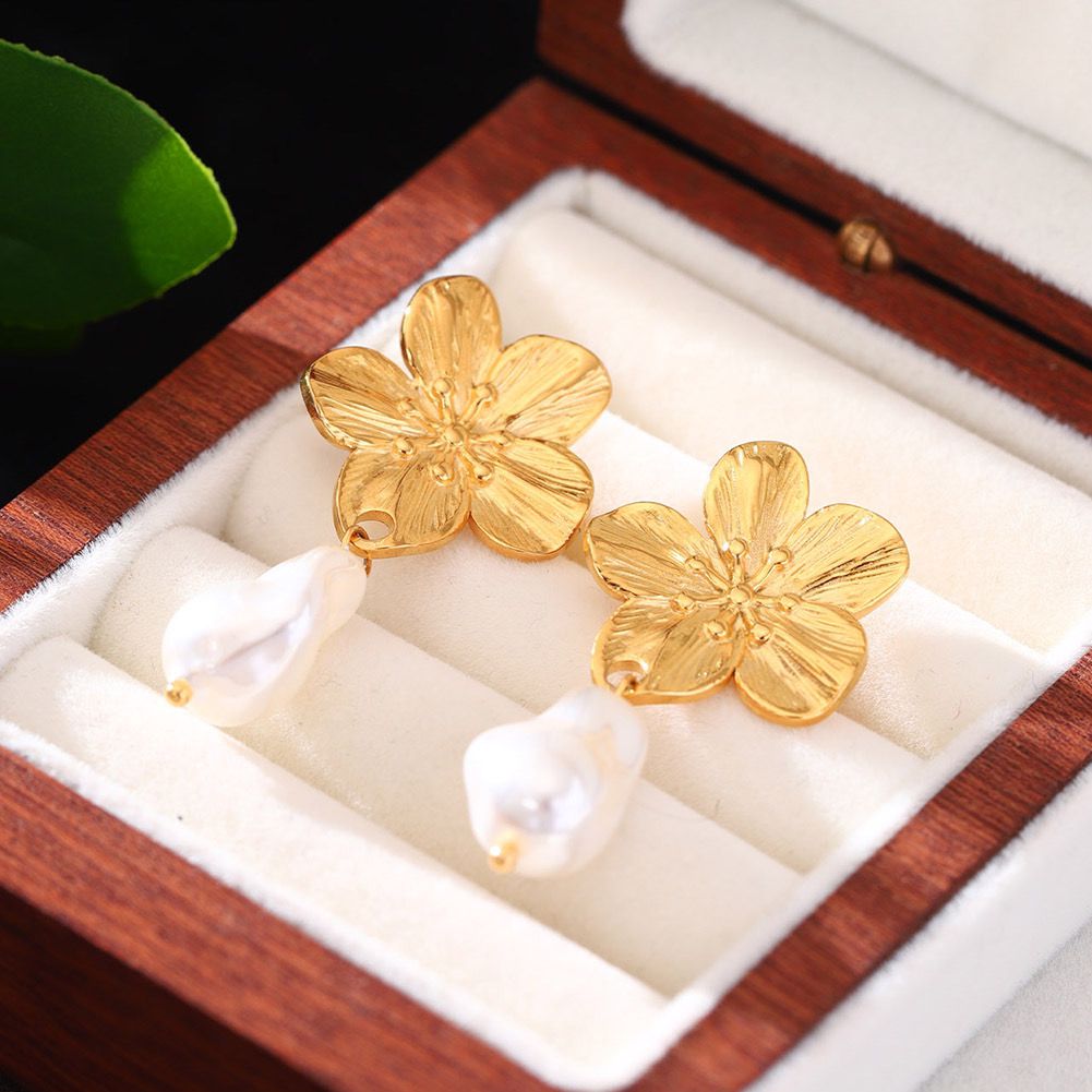 Pearl Blossom Drop Earrings