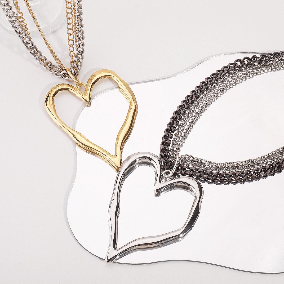 Large Heart Chain Necklace