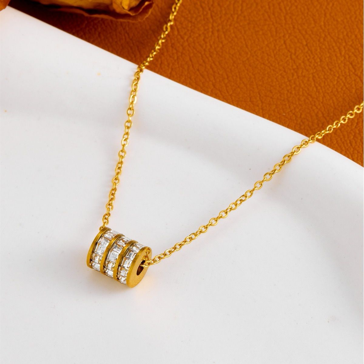Studs Drum Pendant Necklace