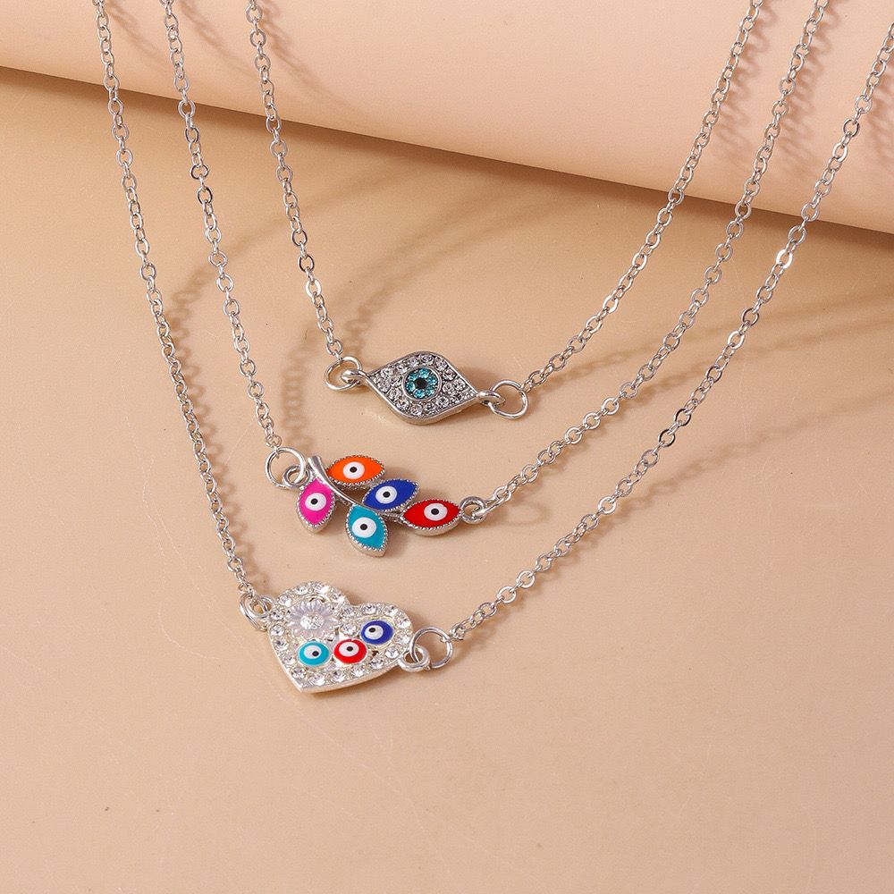 Layered Evil Eye Charm Necklace