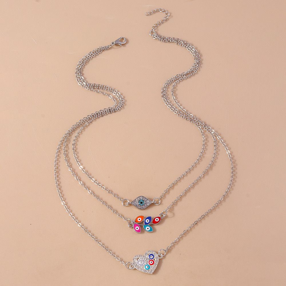 Layered Evil Eye Charm Necklace