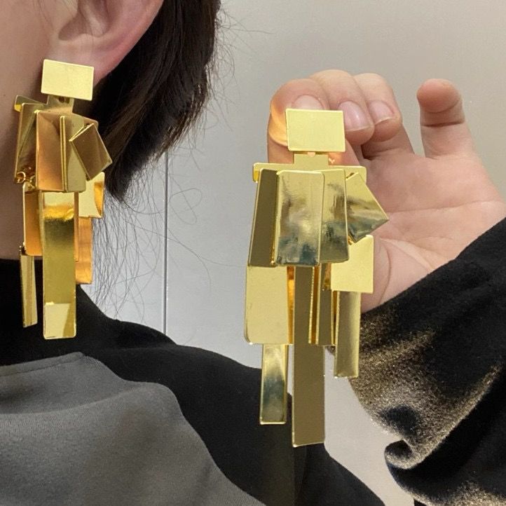 Multi-Metal Statement Earrings