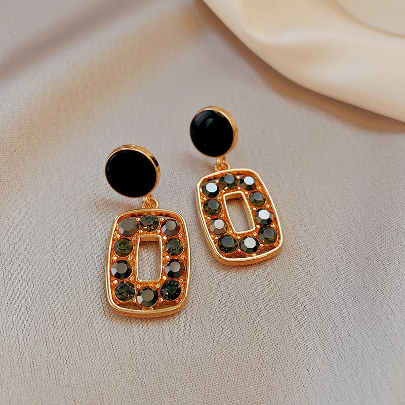 Black and Gold Spark Earrings