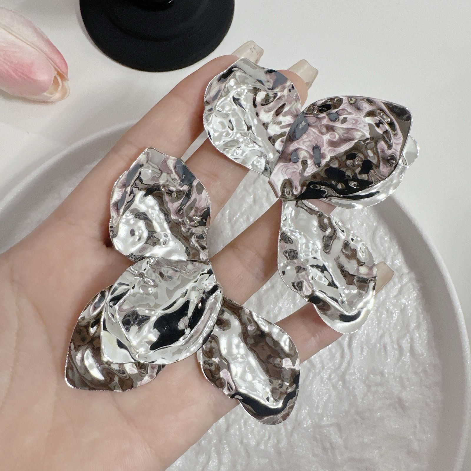 Bold Half-Flower Statement Earrings