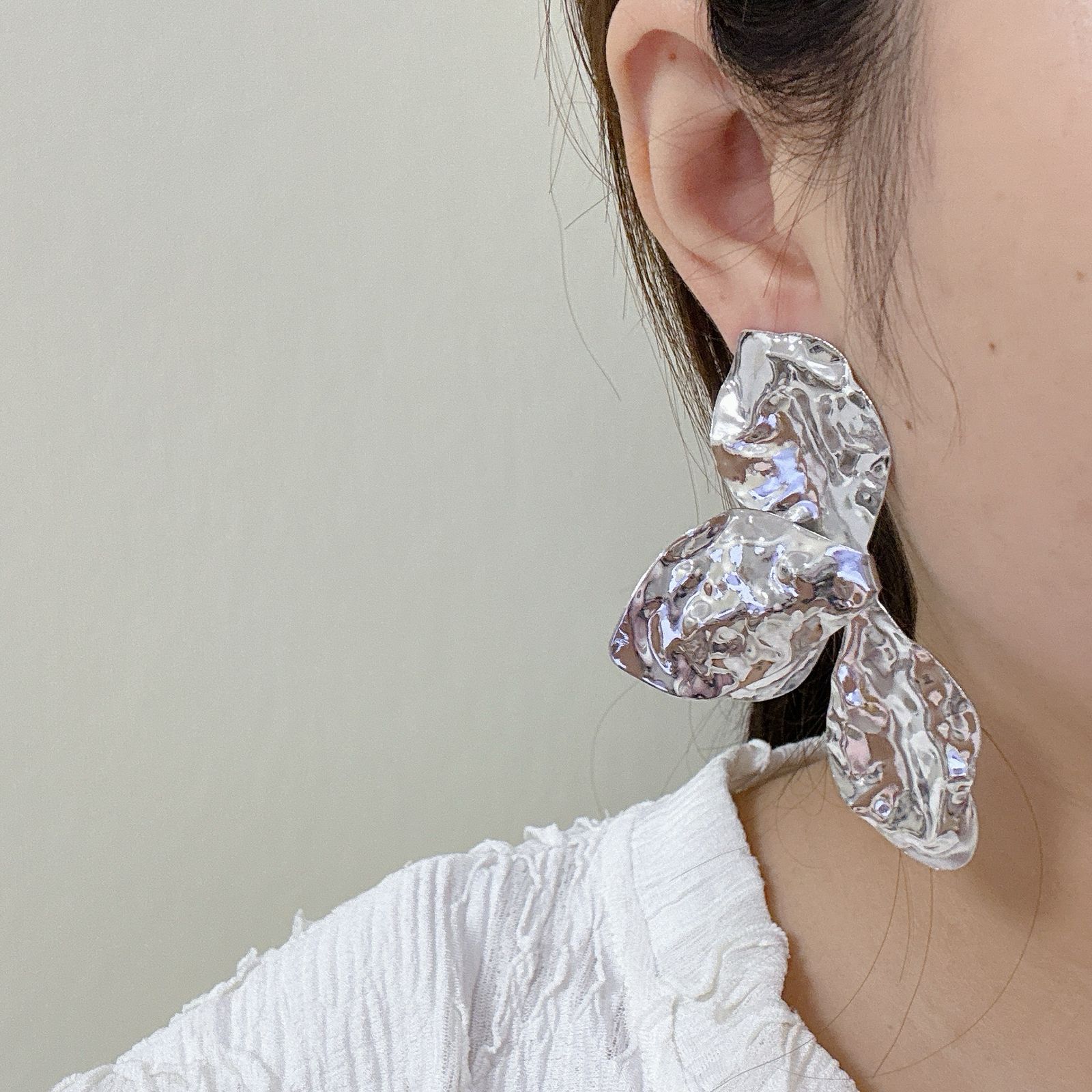 Bold Half-Flower Statement Earrings