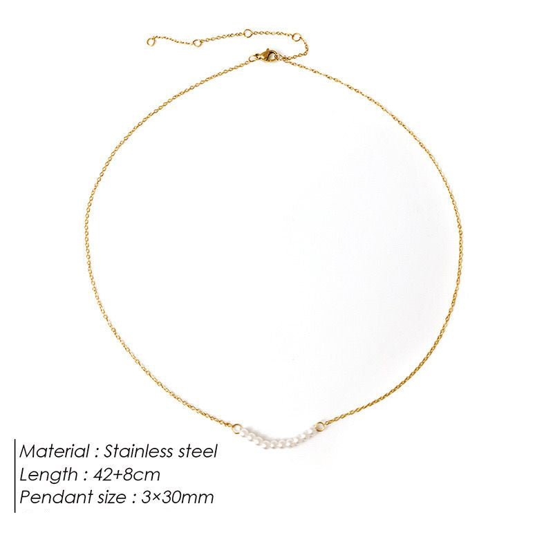 Petite Pearl Bead Necklace - 18K Gold Plated
