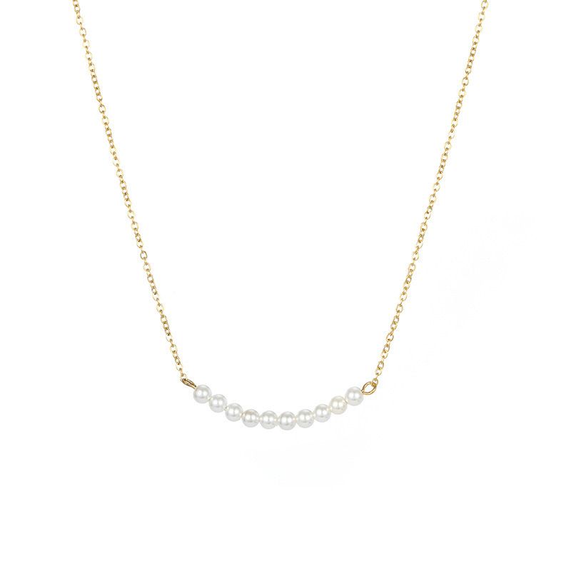 Petite Pearl Bead Necklace - 18K Gold Plated