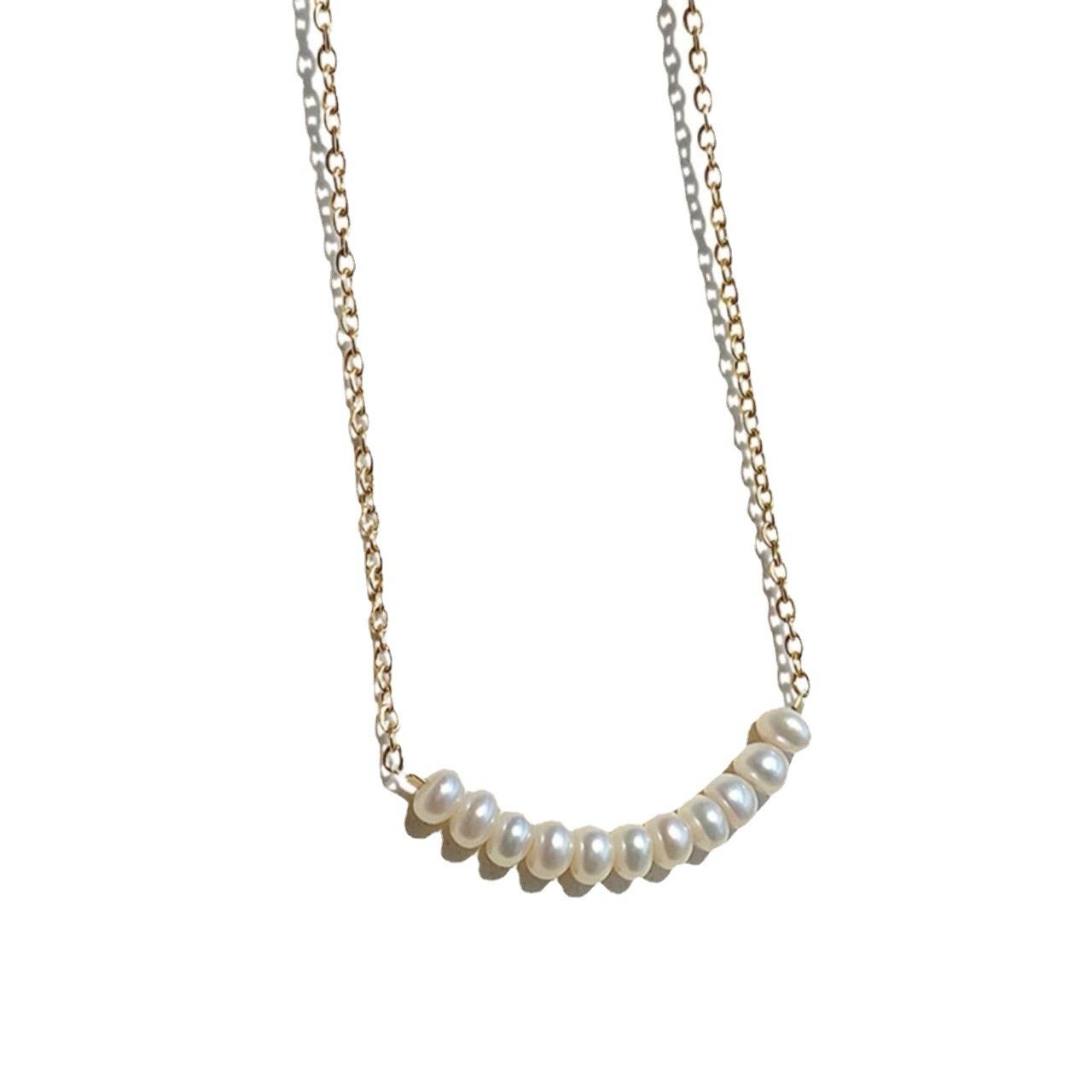 Petite Pearl Bead Necklace - 18K Gold Plated
