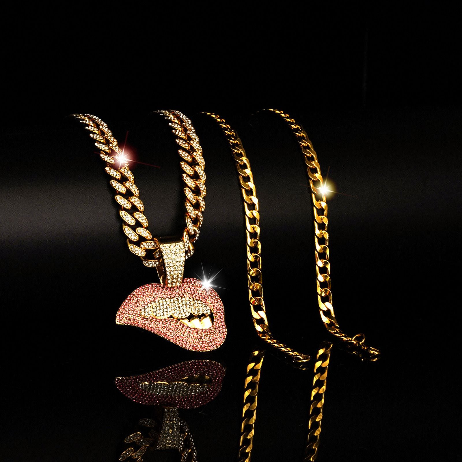 Bite Lips Hip Hop ( Pendant + Chain )