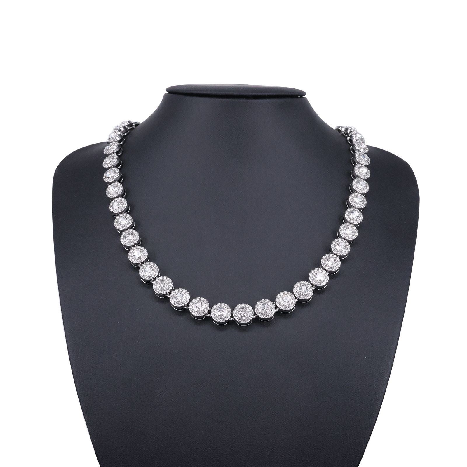 Diamond Round Mens Zirconia Necklace