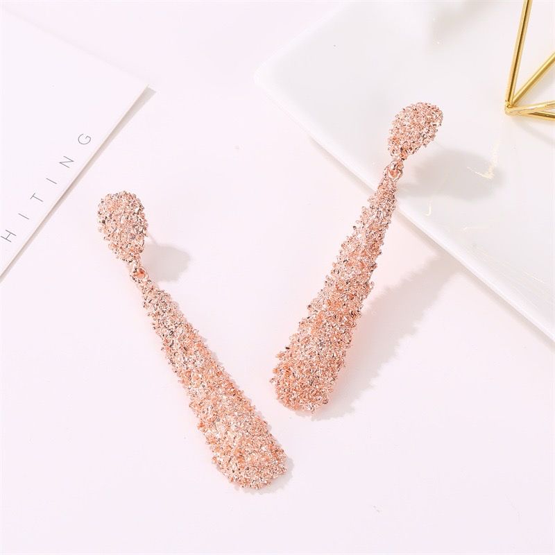 Modern cascading drop earrings - Rose Gold