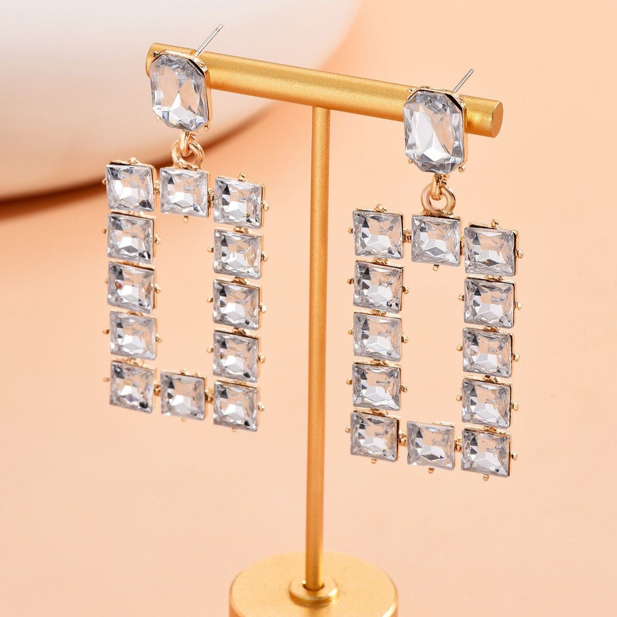 Framed diamond sparkle earrings