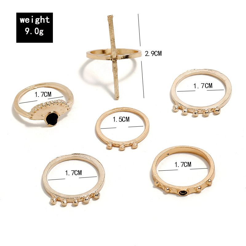 Trendy set of 6 rings