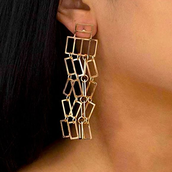 Tiny metal piece earrings