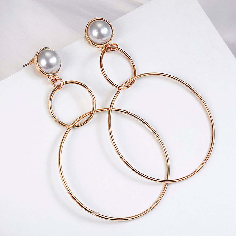 Bold circular statement earrings