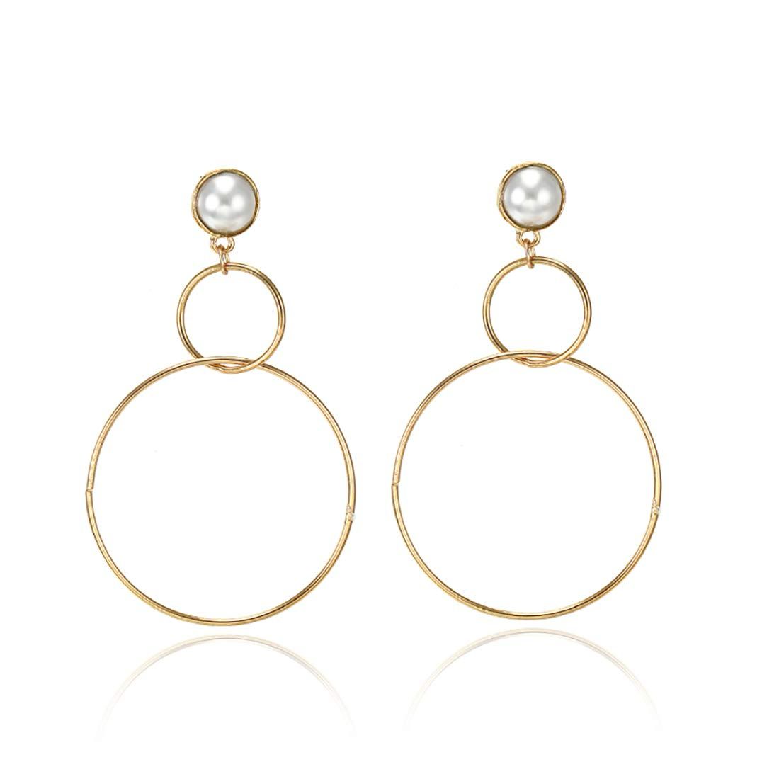 Bold circular statement earrings