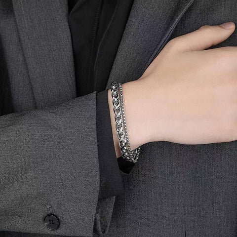 Men's Bold Double Chain Bracelet