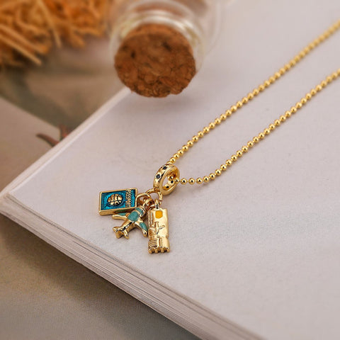 Travel Charms Pendant (18k Gold Plated)