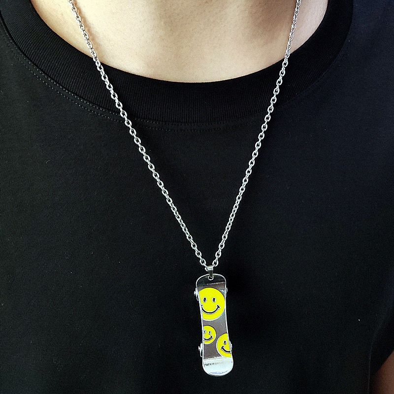 Happy Smiley Skateboard Pendant