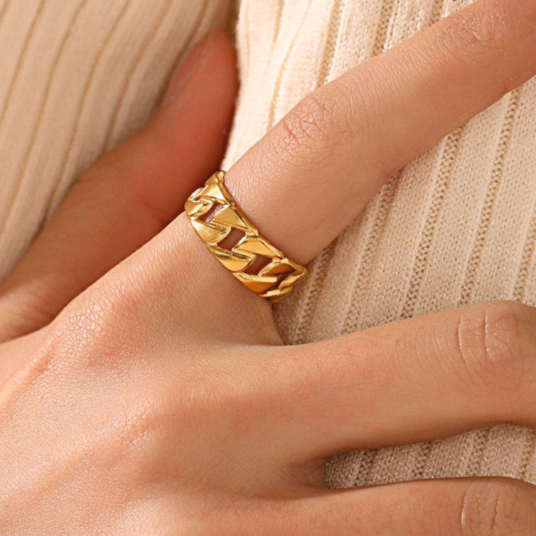 Titanium Classic Cuban Band Ring