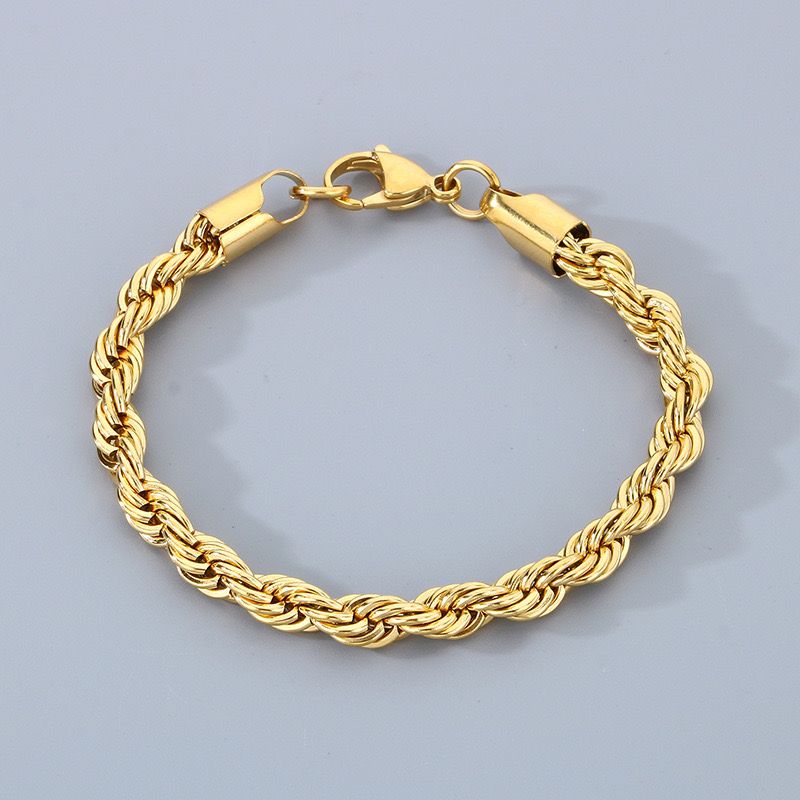Classic Rope Bracelet (8 MM) - 18K Gold Plating